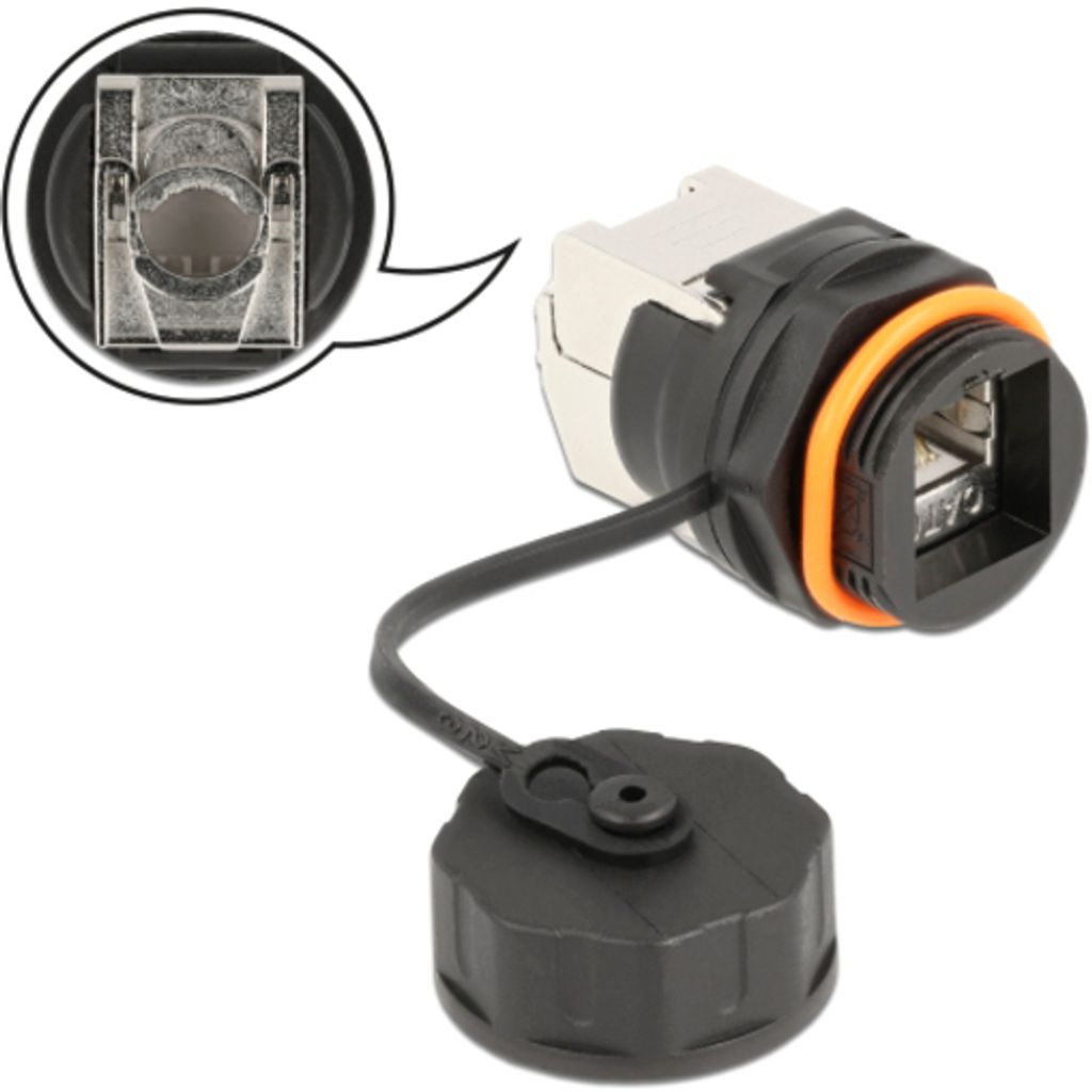 DELOCK Kabelverbinder RJ45 Buchse zu Cat.6A LSA wasserfest