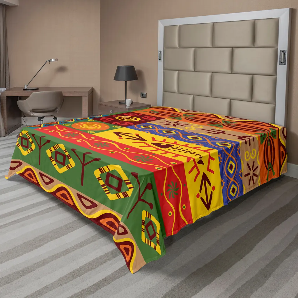 Lenzuolo Africano ABAKUHAUS 266x260 cm | Stile Tribale Astratto Multicolore