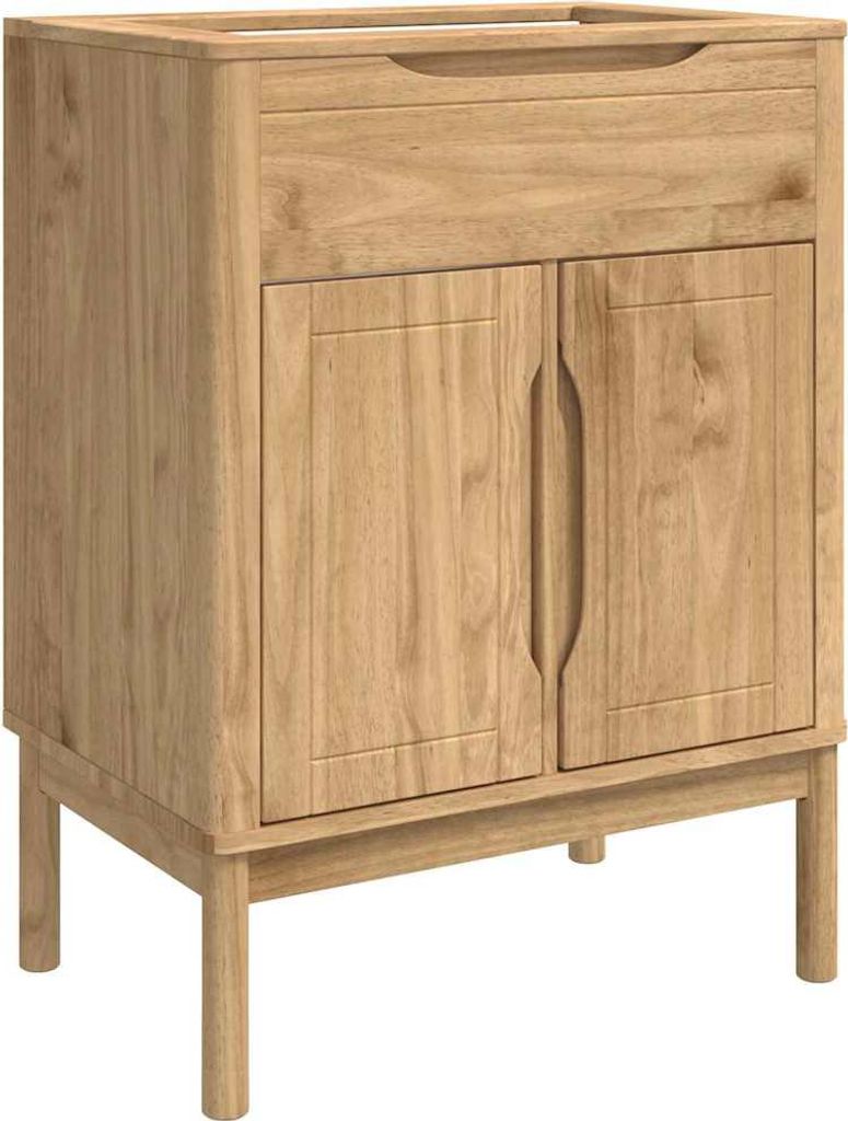 vidaXL Waschbeckenschrank mit Regal FLORO Wachsbraun 60 x 40 x 80 cm