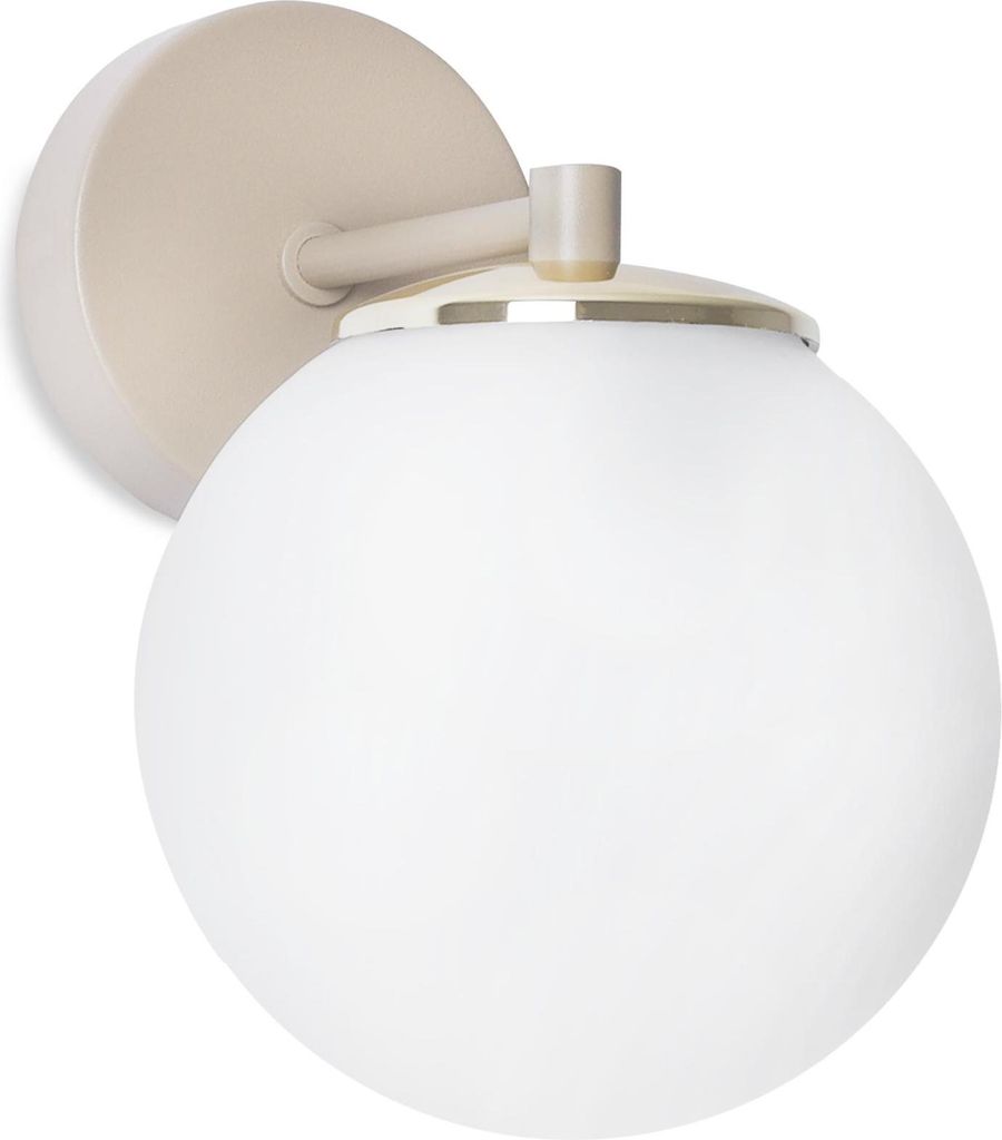 Florence Wandleuchte Kaschmir Gold – 1 flammig mit weissem Schirm E14