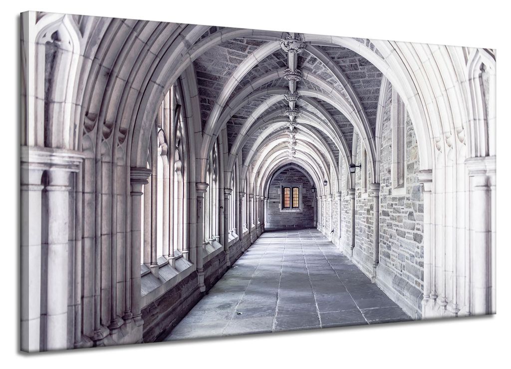 Leinwandgemälde Architektur Korridor Bögen 120x70 Stil Barock