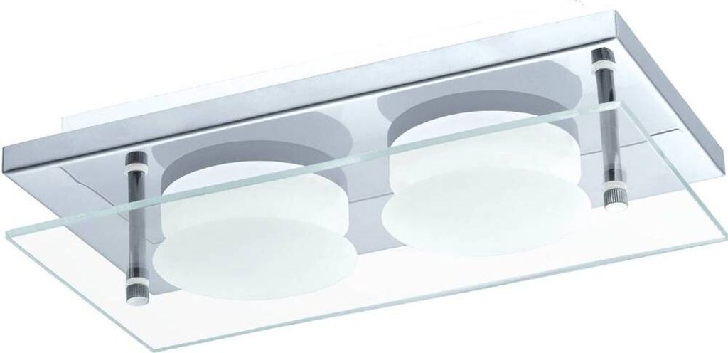 Eglo LED Wand- & Deckenleuchte Abiola Chrom/Klar 2 x 5W 1720lm warmweiß 3000K