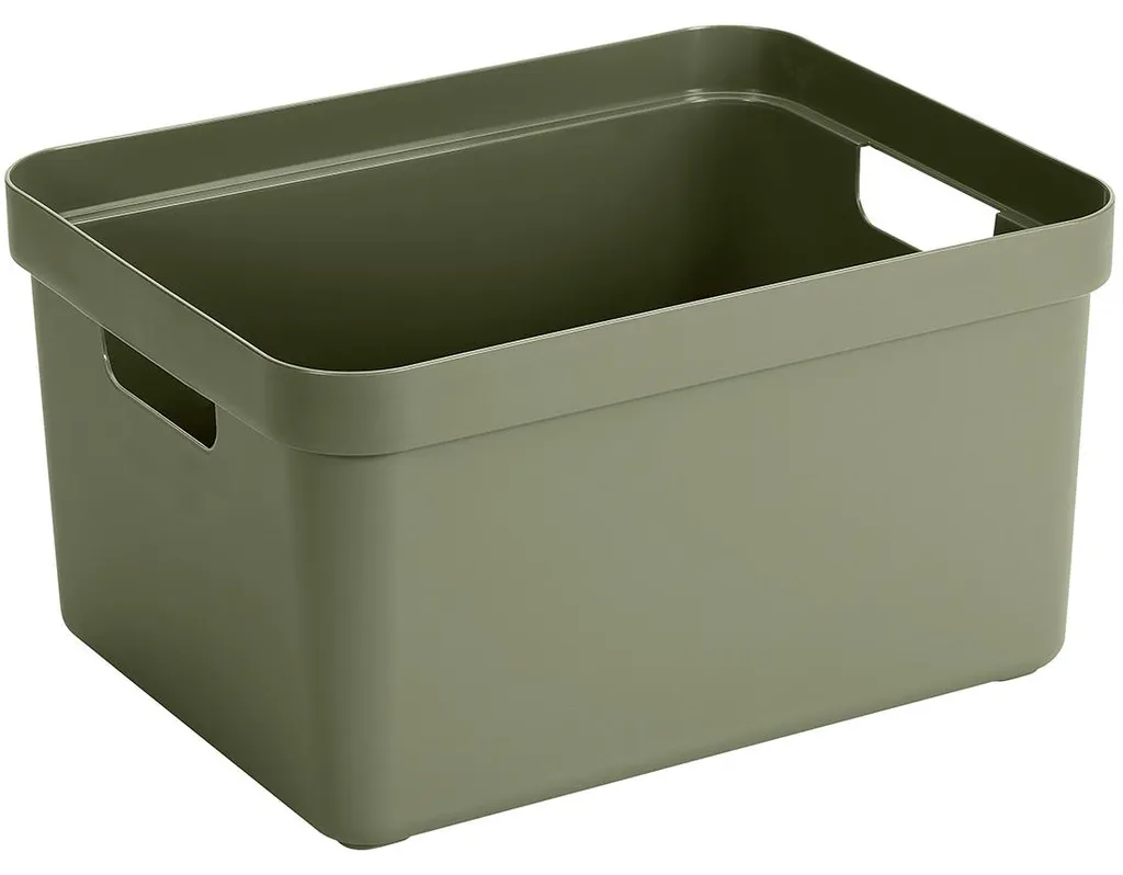 Boîte de rangement design Sigma home 32L vert foncé avec couvercle