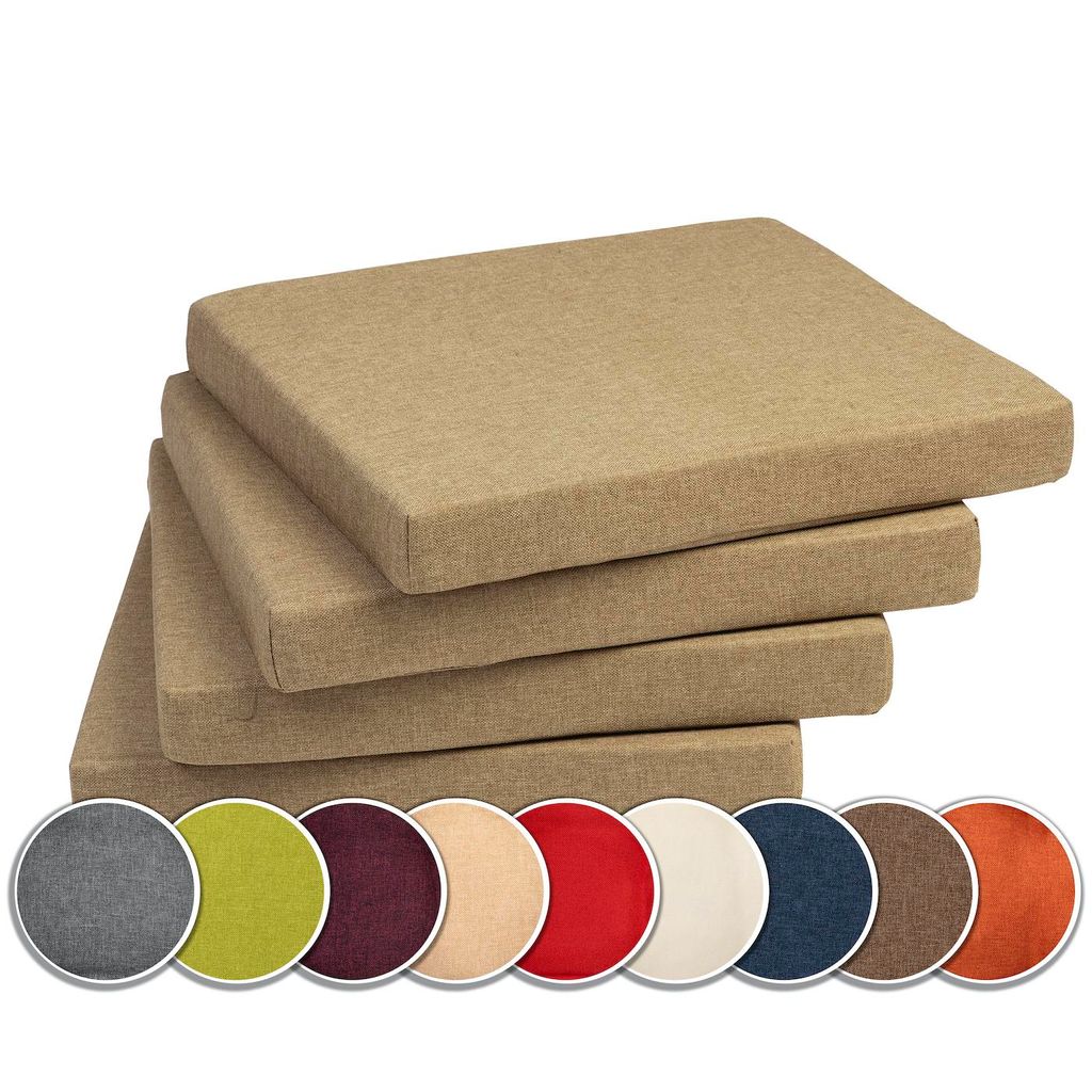 Sunnypillow 4er Set Stuhlkissen Polsterauflage Auflage für Stühle / Bänke in Haus und Garten Sitzkissen Sitzauflage Gartenkissen viele Farben zu...