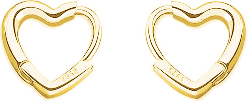 Ohrringe in Herzform, voller Glanz, silberfarben, einfache kleine Ohrstecker für Party-Golden