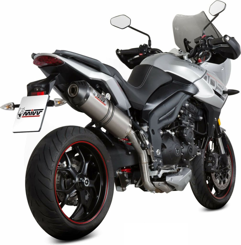 MIVV Oval Slip-on Auspuff mit genehmigtem Titan-Carbon-Endkappe für TRIUMPH Tiger 1050