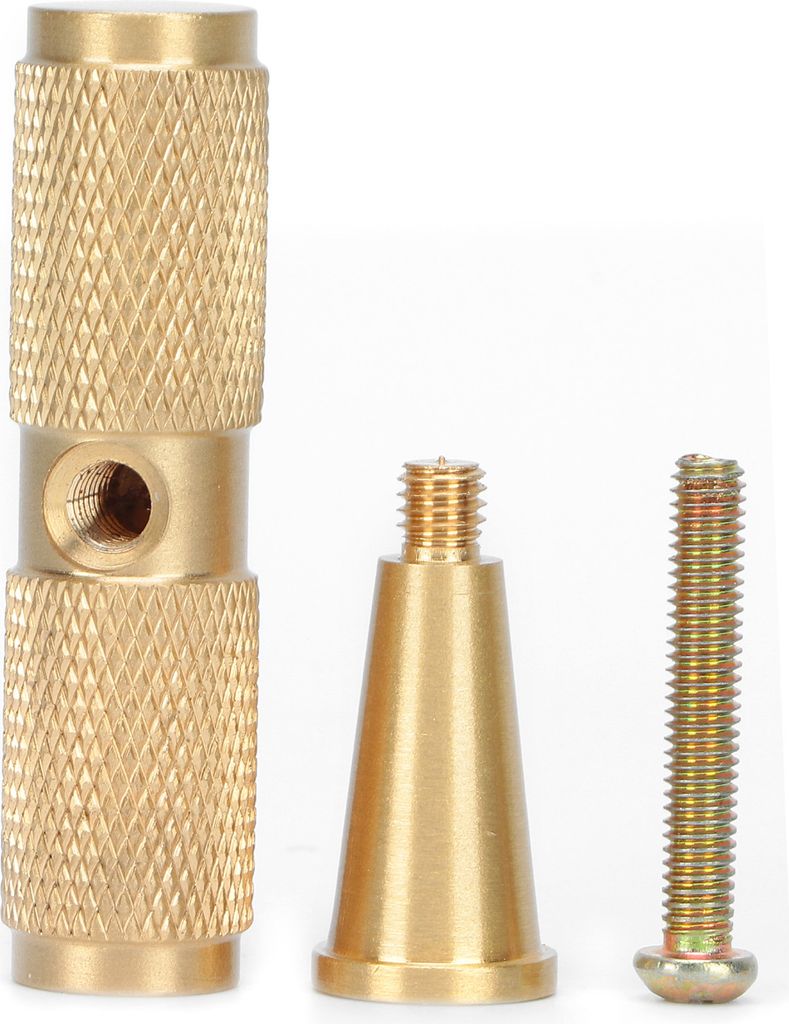Möbelgriff Messing massiv, T-Griff Gold modern, für Küchenschrank Kommode und Schubladen, hochwertiger Schrankknauf inkl. Schraube, 5cm