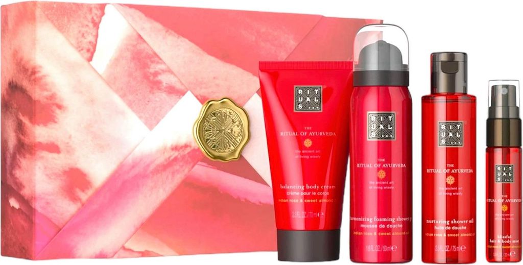 Rituals Ayurveda Set Hair & Body Mist 20ml/Body Cream 70ml/Foaming Shower Gel 50ml/Shower Oil 75ml 215 ml