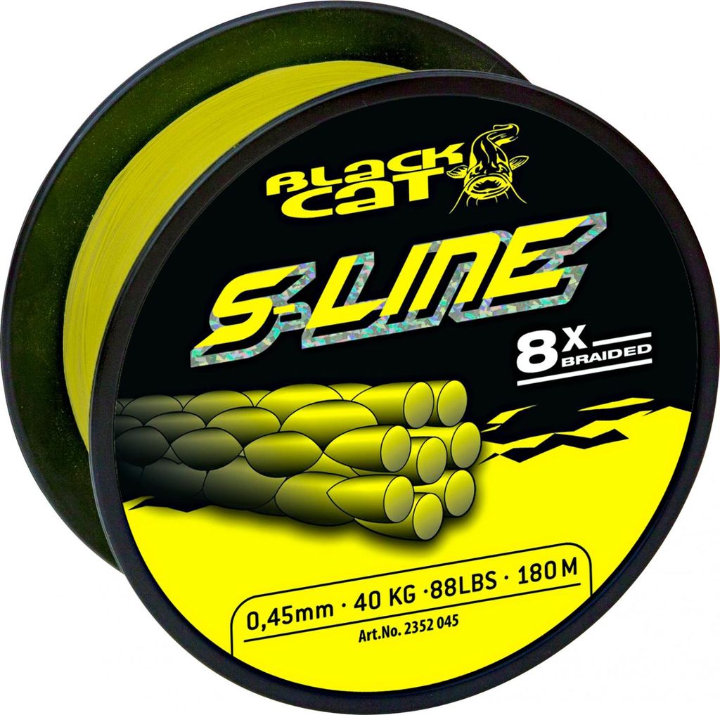 Black Cat S-Line 300m 0,55mm 70kg 154lbs giallo Immagine del prodotto 