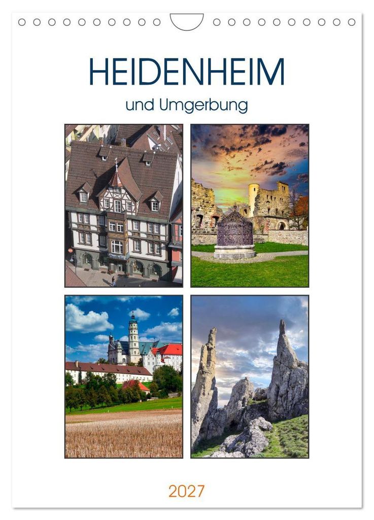 Heidenheim und Umgebung (Wandkalender 2027 DIN A4 hoch), CALVENDO Monatskalender