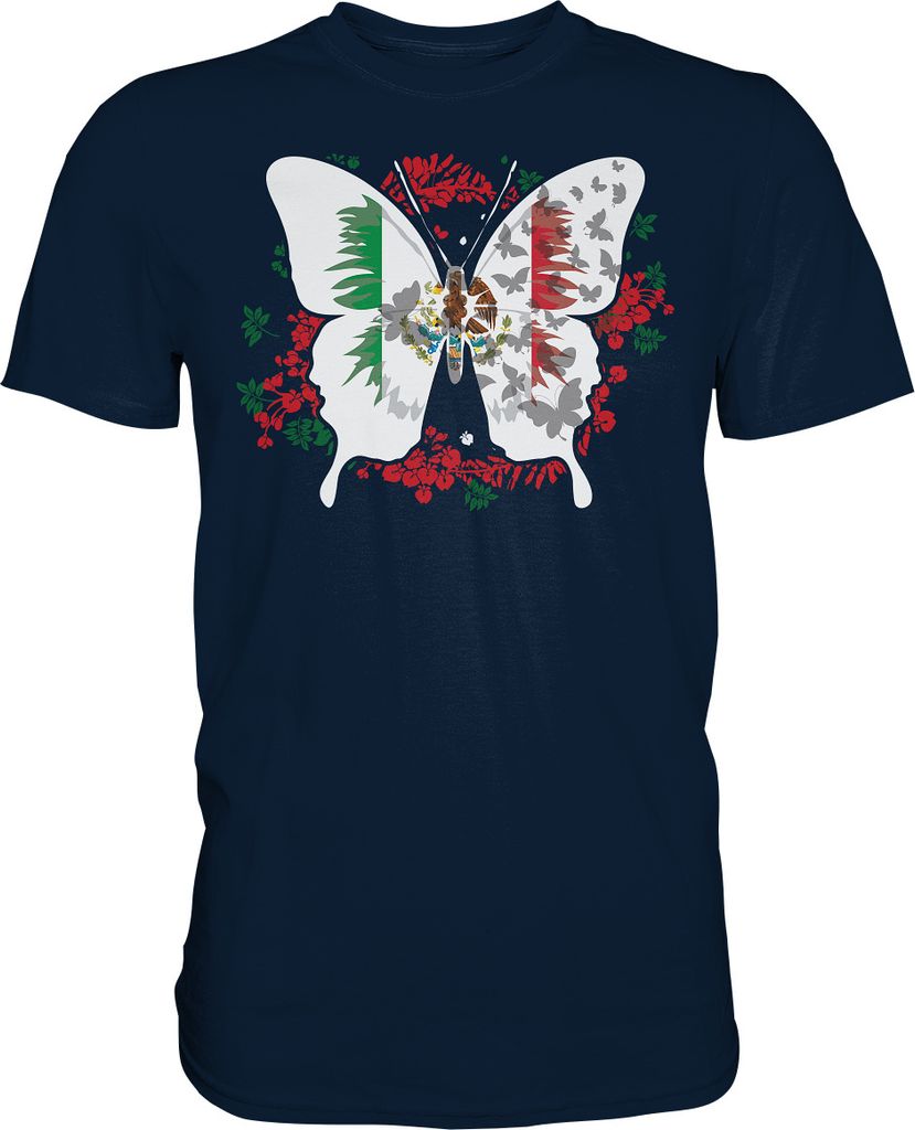 Mexico Schmetterling T-Shirt – Navy / XL Produktbild 