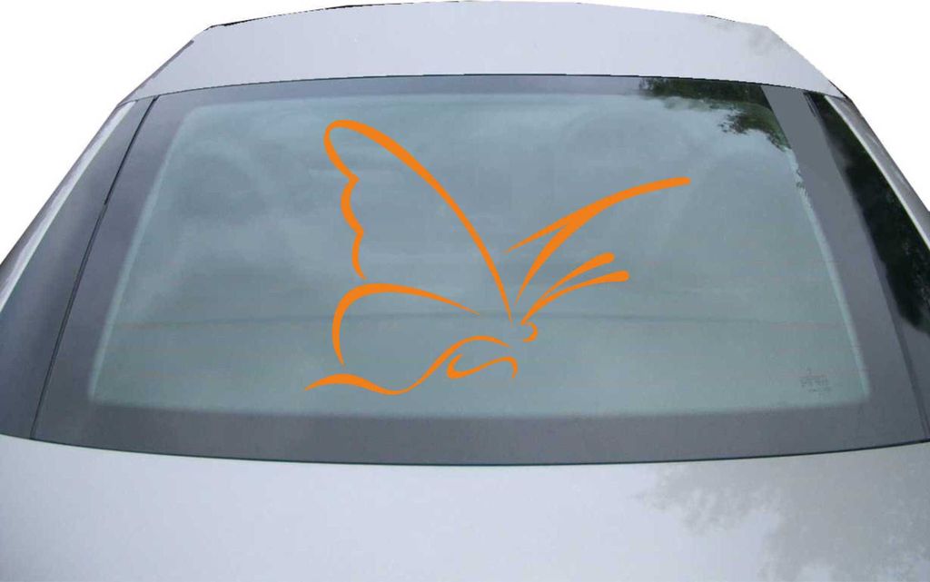 Indigos UG - Aufkleber Heckscheibe & Motorklappe DE2176 - orange - 600x423 mm - Schmertterling - Auto Scheiben Fenster Heckklappe Tuning Racing JDM...