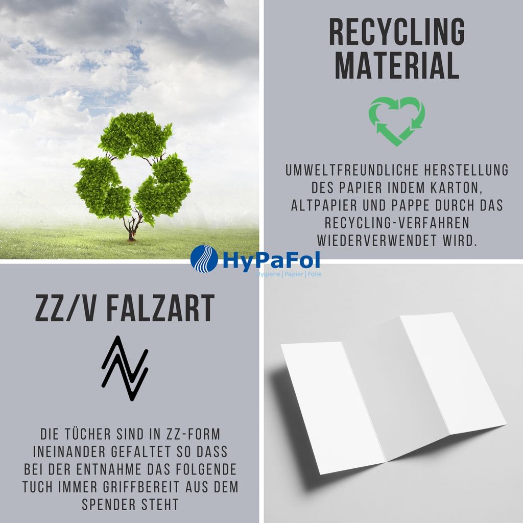 Hypafol Papierhandtücher 4000 Stück 2-lagig Recycling extra Produktbild 5
