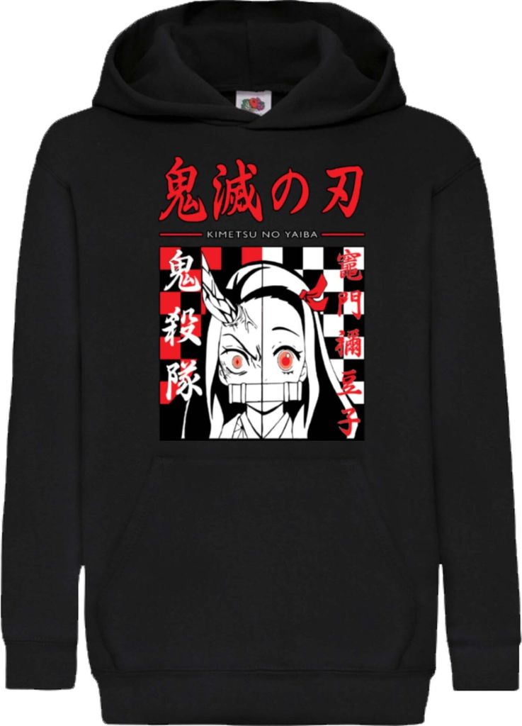 Kinder Kapuzenpullover Demon Anime Slayer Nezuko Kamado 009, 9-11 Jahr - 140 / Schwarz