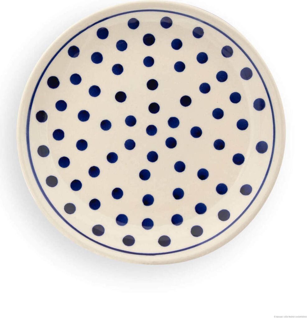 Original Bunzlauer Keramik Teller Ø19,5 cm Frühstücksteller Speiseteller Essteller Kuchenteller flach im Design 37