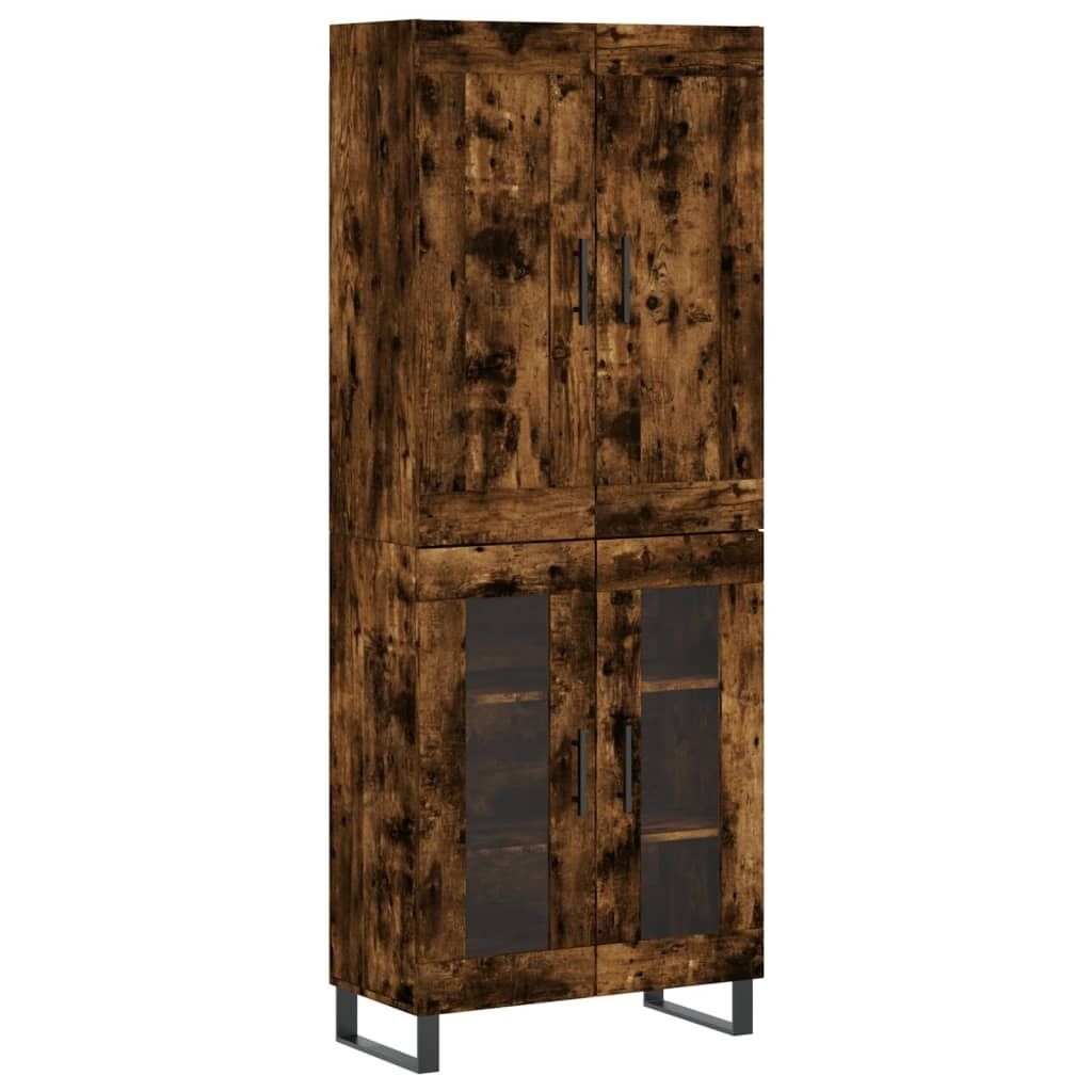 Highboard Räuchereiche 69,5x34x180 cm Holzwerkstoff