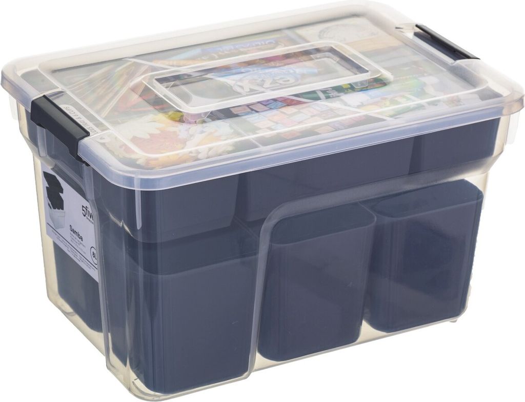 5five Simply Smart Organisator mit Fächern Samba 8L aus Kunststoff transparent 18cm x 30,5cm x 21,5cm