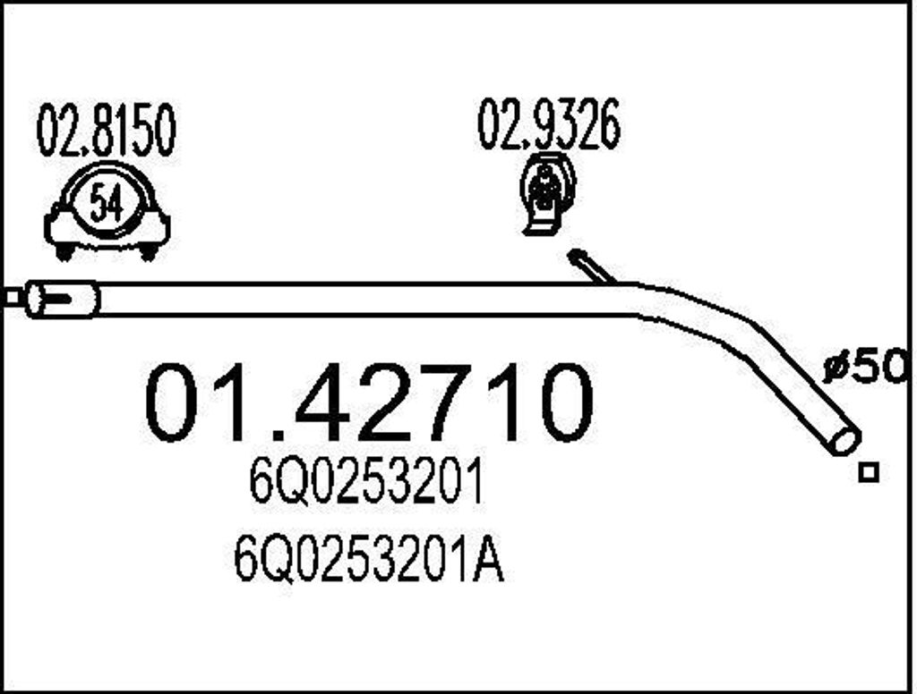 MTS Abgasrohr Auspuffrohr für VW POLO (9N) Vorne 01.42710