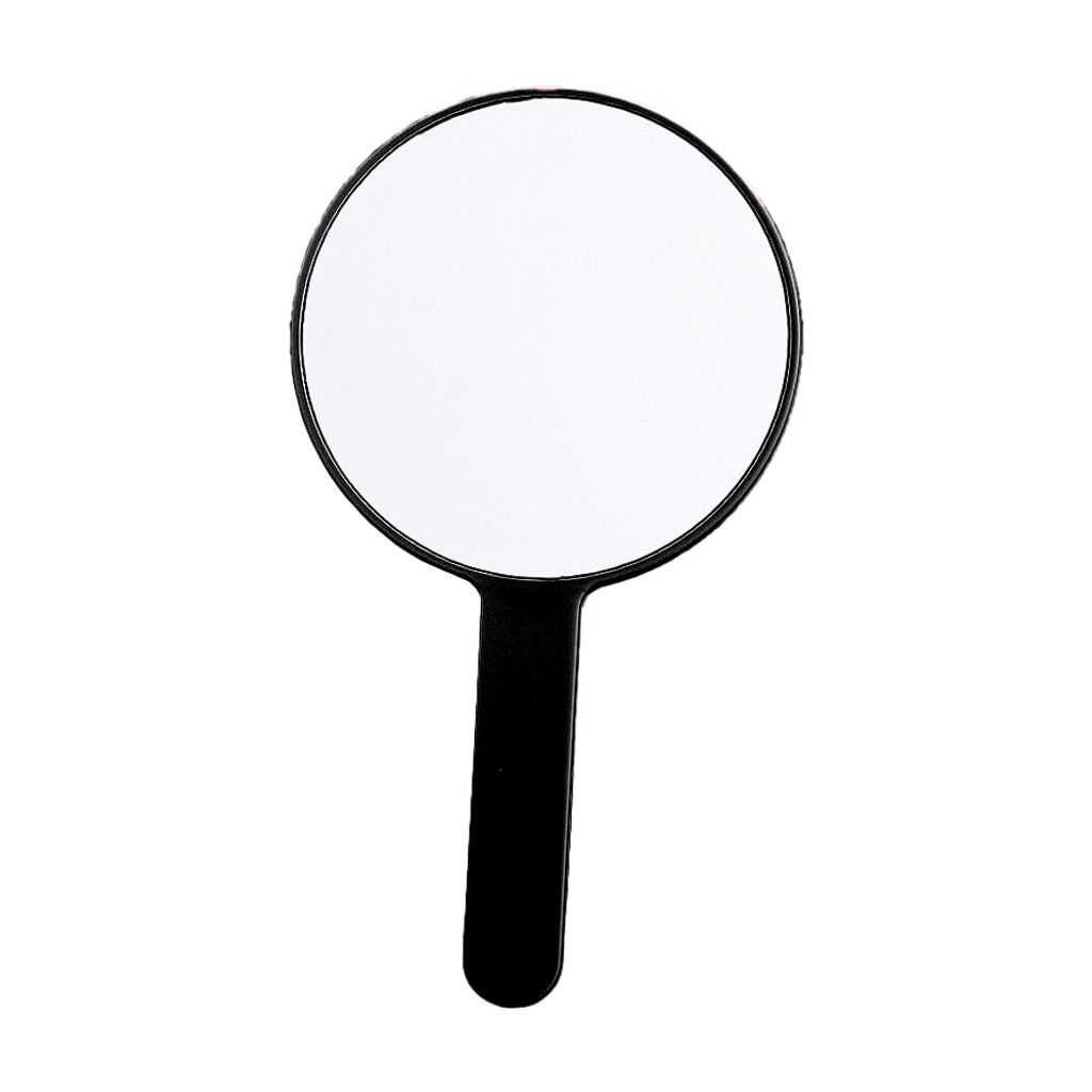 Handspiegel mit Griff, Doppelseitiger Handspiegel ,Vergrößerung Spiegel, Tragbar Kosmetikspiegel, RundeSchwarz