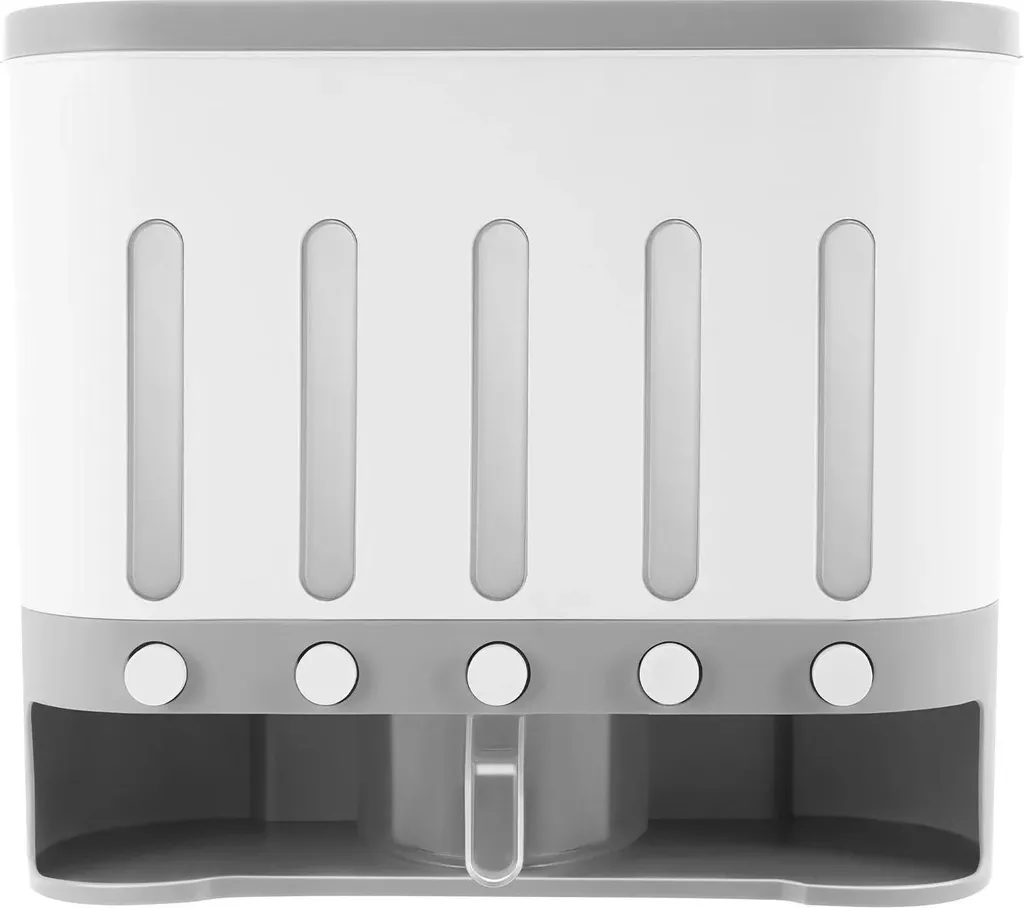 Distributore Cereali Professionale da Muro - 5 Zone Airtight Bianco