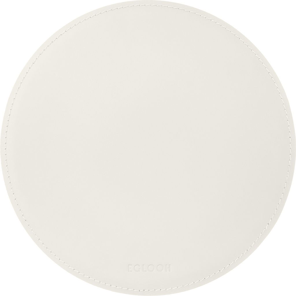 Mauspad Rund Leder Weiß cm 23x23 - Mousepad Handwerkliche Nähte - Hergestellt in Italien