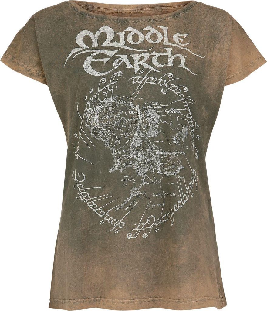Der Herr der Ringe T-Shirt Damen Middle Earth beige L