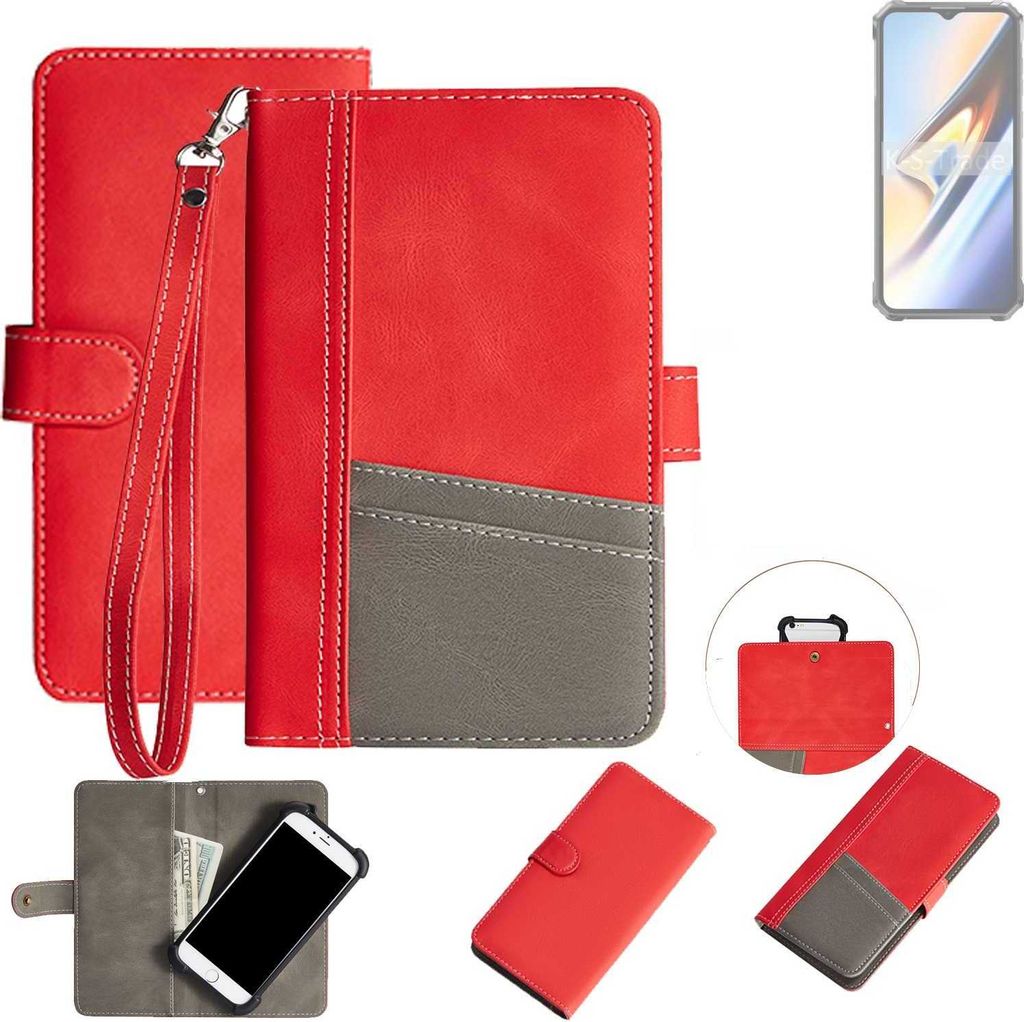 K-S-Trade Handy Schutzhülle für Oukitel WP38 Hülle Portemonnee Brieftasche Klapphülle Kartenfächer Flip Wallet Case Etui