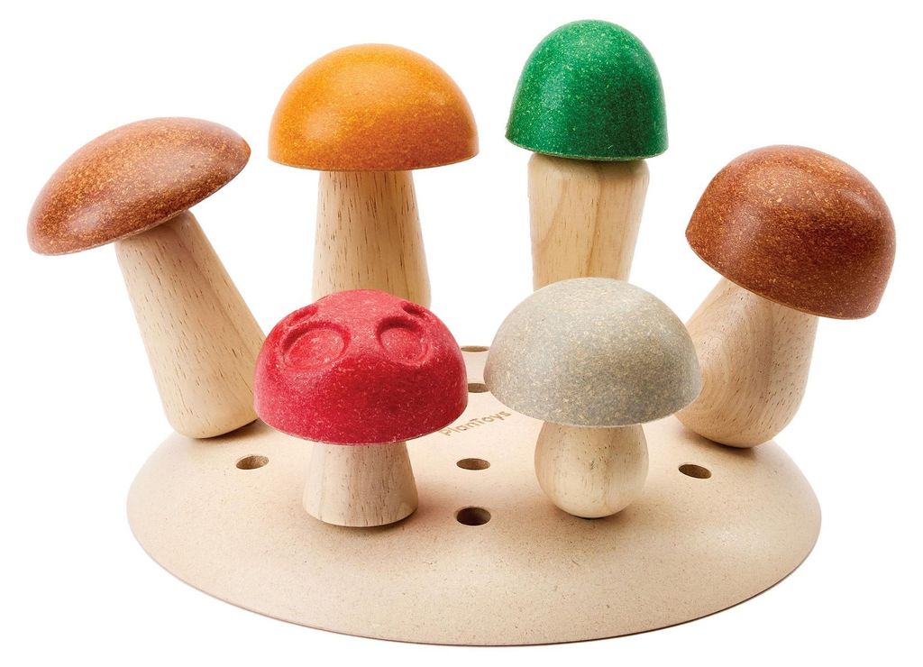 PlanToys- Spiel & Pflück Pilze 18,8x7,5x18,8 cm - 3y+