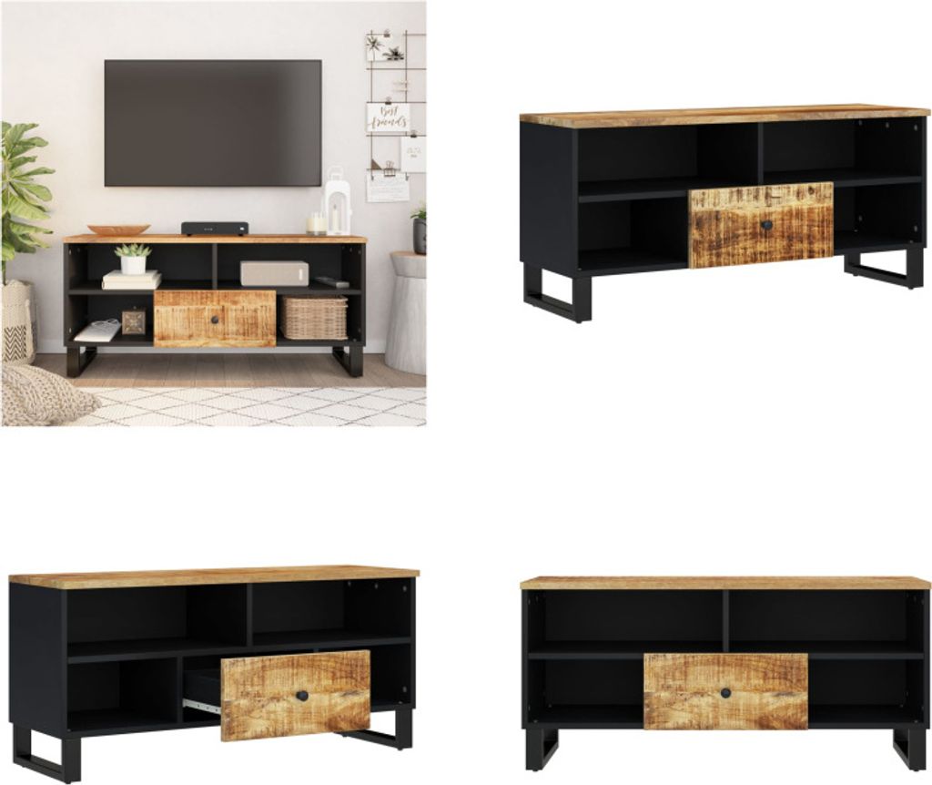 vidaXL TV Schrank 100x33x46 cm Massivholz Mango & Holzwerkstoff - TV-Schrank - TV-Schränke - TV-Möbel - TV-Ständer