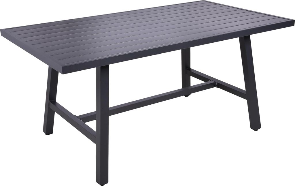 Gartentisch JORIS - Kunststoff, Schwarz, 160x89,5x75cm | Terrassentisch Wetterfest Outdoor Tisch