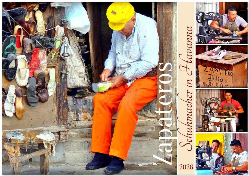Zapateros - Schuhmacher in Havanna (Wandkalender 2026 DIN A2 quer), CALVENDO Monatskalender