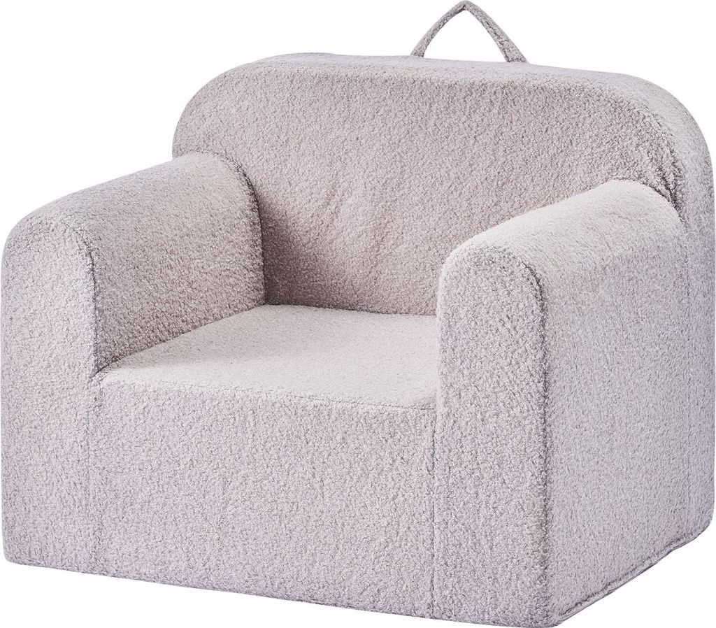SucceBuy Kindersofa und Kindersessel aus Schaumstoff mit Armlehnen und praktischem Traggriff, waschbarer Minisessel aus 28D-Schwamm und weichem Ted...