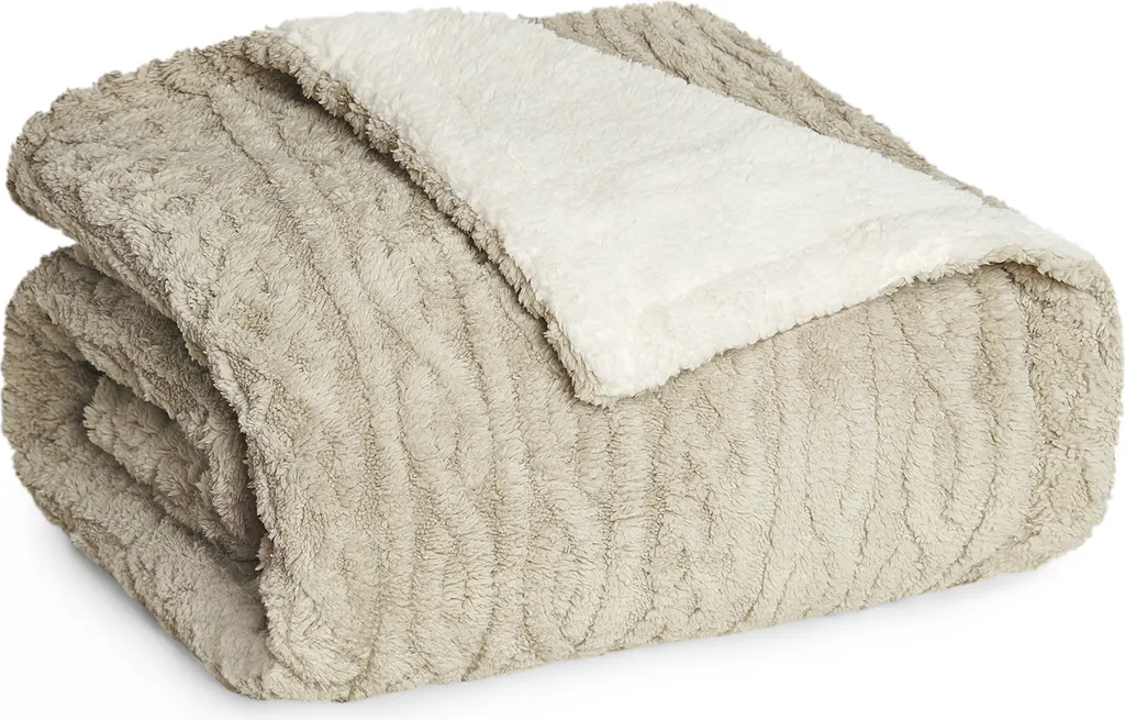 Plaid Matrimoniale Blumtal 220x240 Grigio - Design Maglia a Treccia