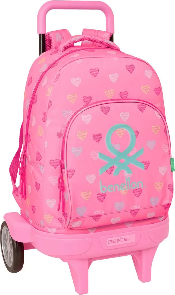 Zaino Scuola con Ruote Benetton Rosa - Trolley Ergonomico Bambina