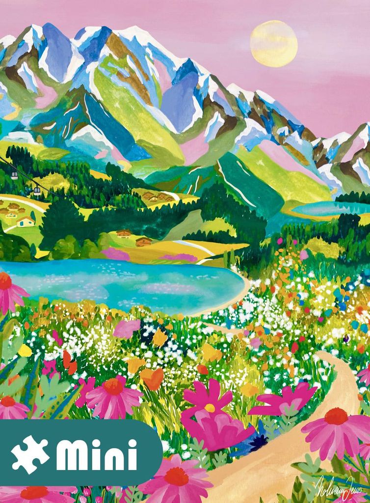 Pieces & Peace Puzzle Mini - Sonnenaufgang Alpen 96 Teile