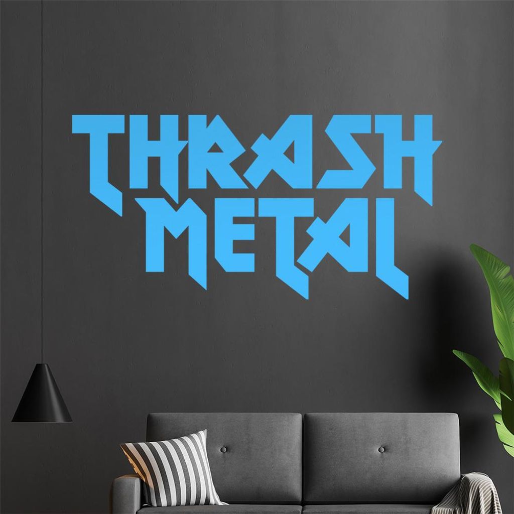 KIWISTAR Trash Metal Font - Hardcore Punk New Wave Wandtattoo in 6 Größen - Wandaufkleber Wall Sticker - Dekoration, Küche, Wohnzimmer, Schlafzi...