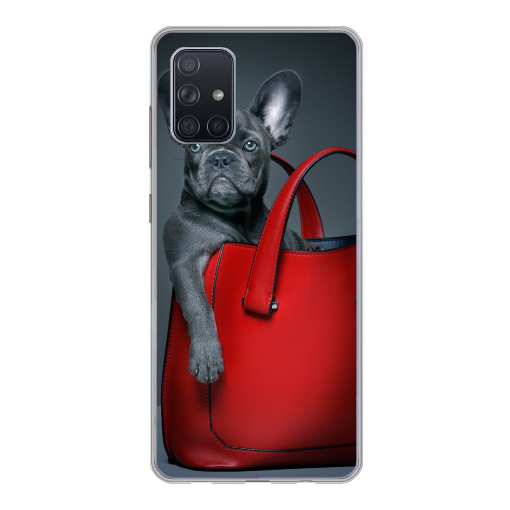 MuchoWow Handyhülle Schutzhülle Hülle für Samsung Galaxy A51 Hund - Lustig - Tasche - Kinder - Jungen - Mädchen - Kinder Silikon Softcase Ha...