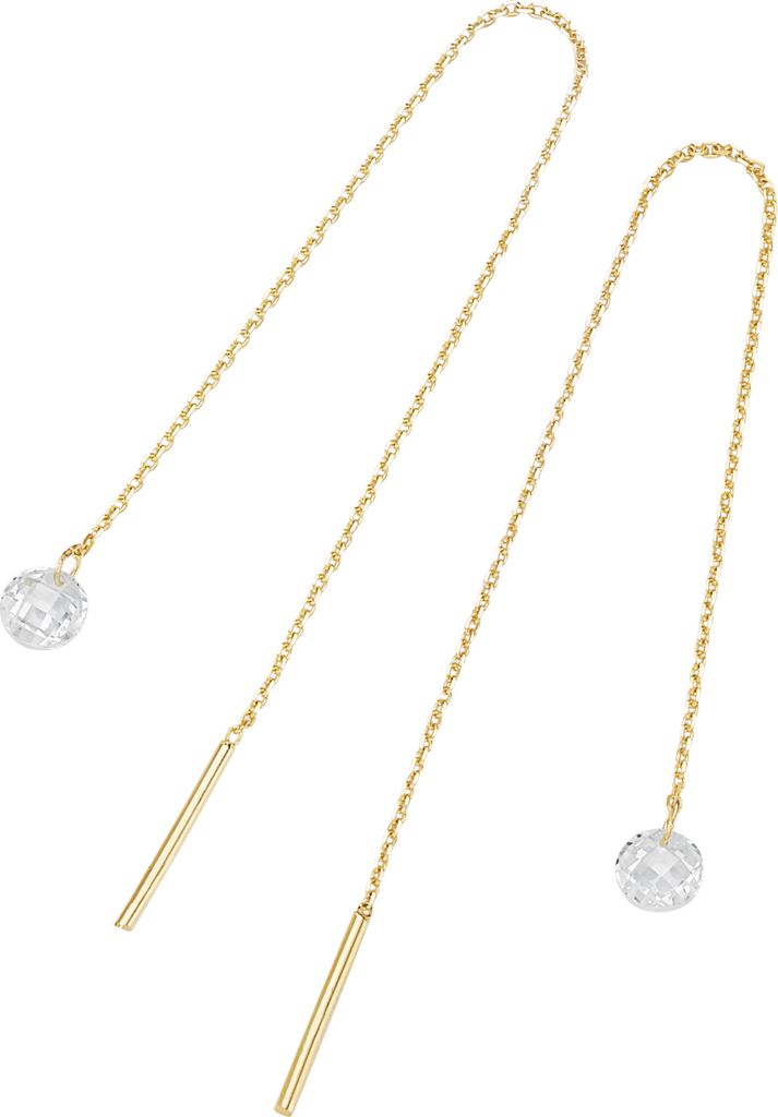 Ohrhänger Luigi Merano Durchzieher, Zirkonia Steine, Gold 375 Gold Onesize