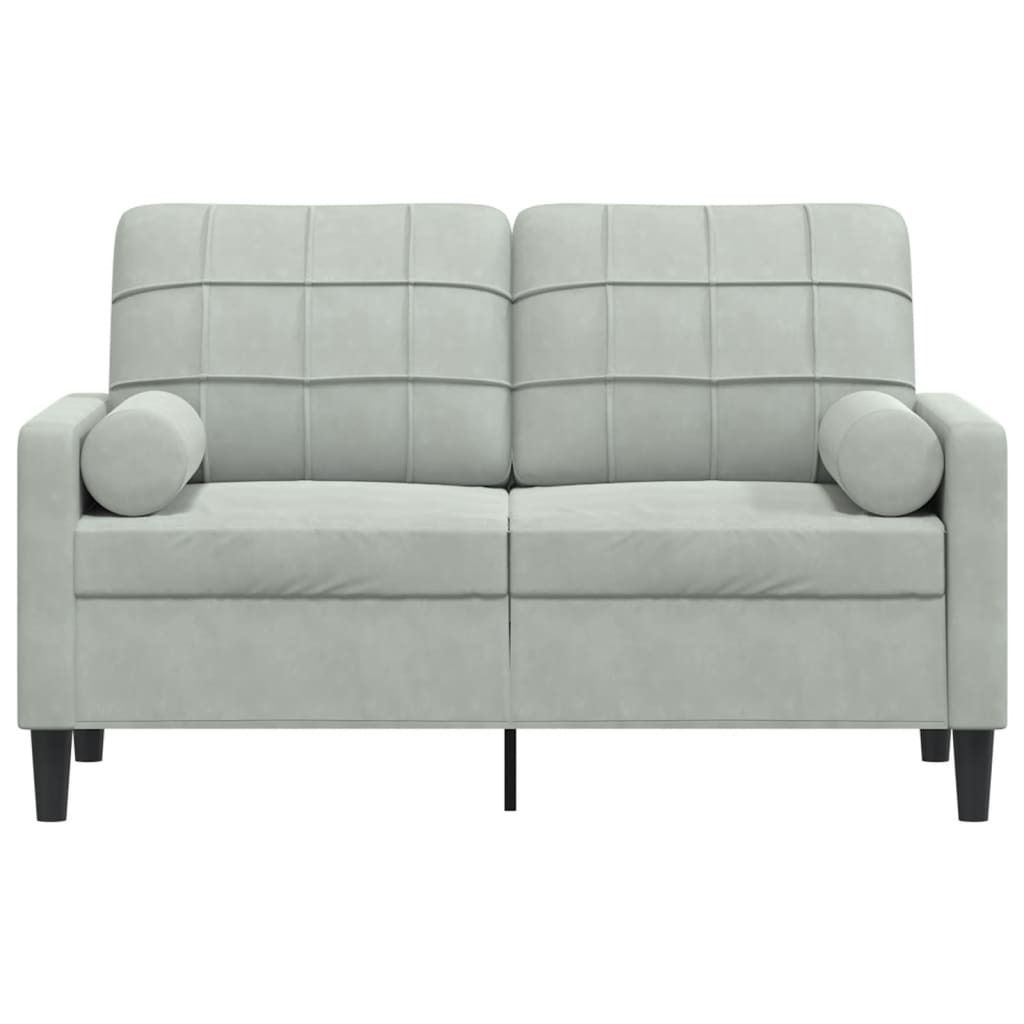 "im Sonderangebot" 2-Sitzer-Sofa - CLORIS - Couchgarnitur - Sofa Set Sitzmöbel - mit Zierkissen Hellgrau 120 cm Samt - 137 x 77 x 80 cm - DEMöbel...