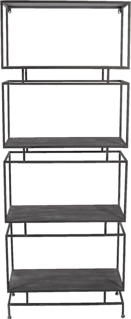 Clayre & Eef Wandregal 61x23x160 cm Schwarz Metall Produktbild 
