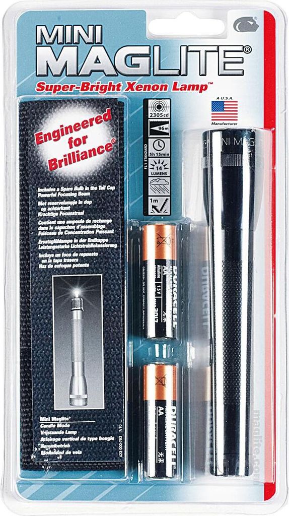Lampada Mag-Lite Mini-Mag Aa 14,5 Cm Con 2 batterie AA Nero Immagine del prodotto 