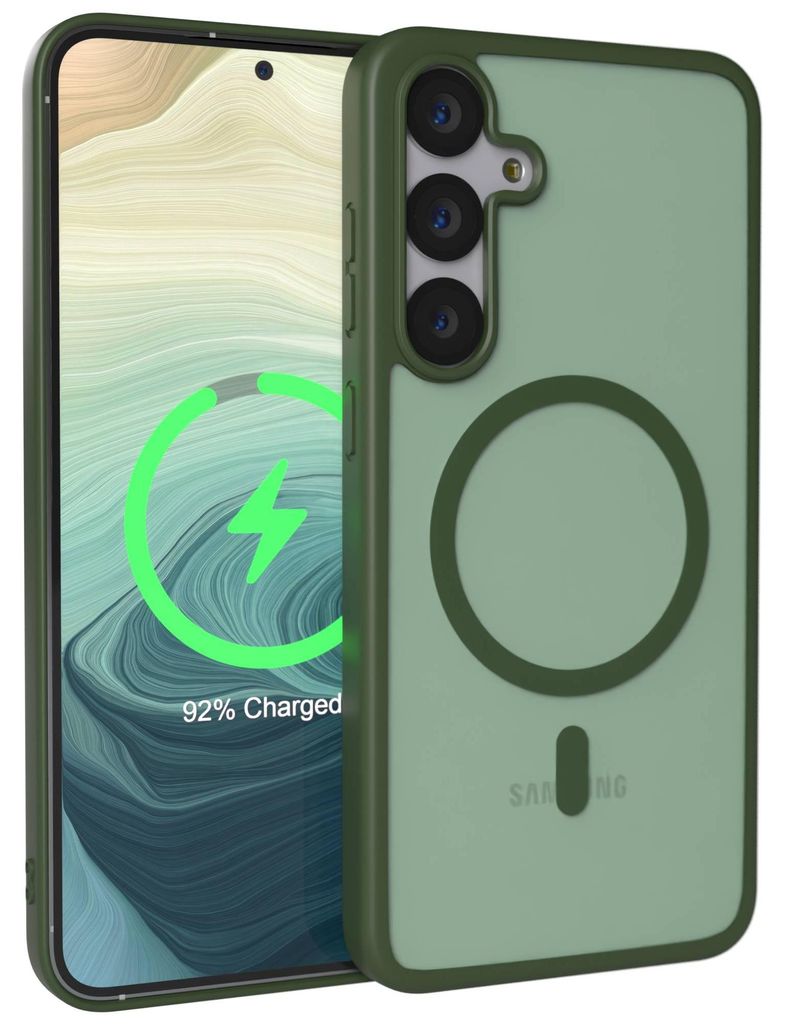 EAZY CASE - Outdoor Case mit MagSafe Funktion kompatibel mit Samsung Galaxy S25 Plus, induktives Laden, stoßfest, Silikonhülle mit Kameraschutz i...