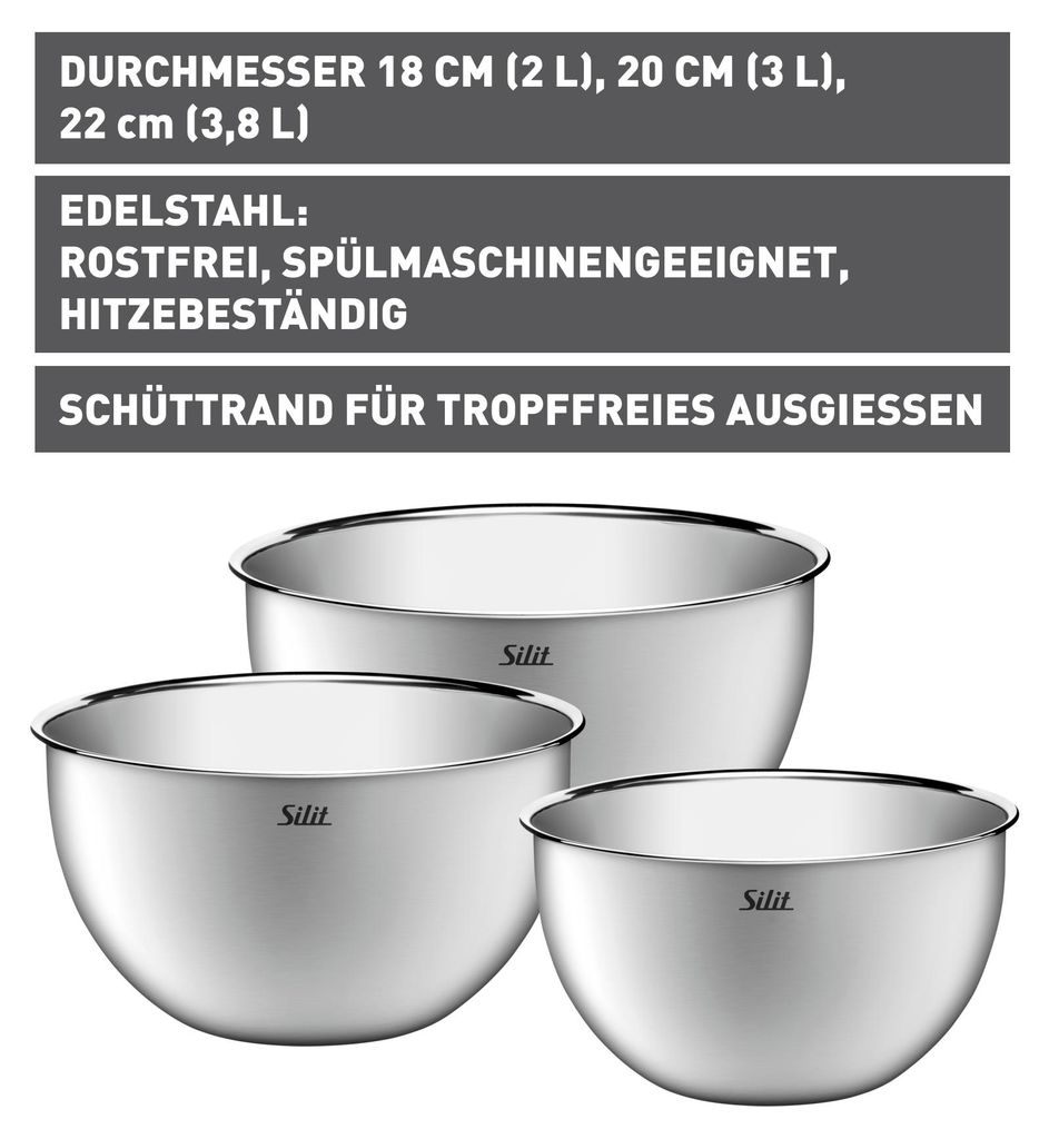 Silit Küchenschüssel-Set, 3-teilig 3201006333 4004633301356 Immagine del prodotto 