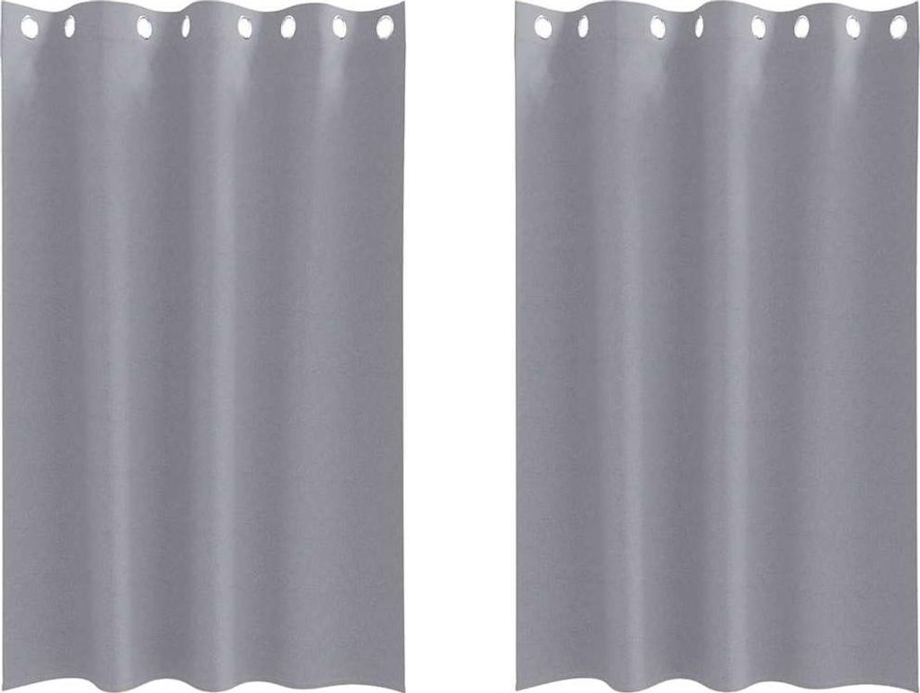 vidaXL Verdunkelungs-Vorhänge mit Ringen 2 pcs Hellgrau 175 x 140 cm