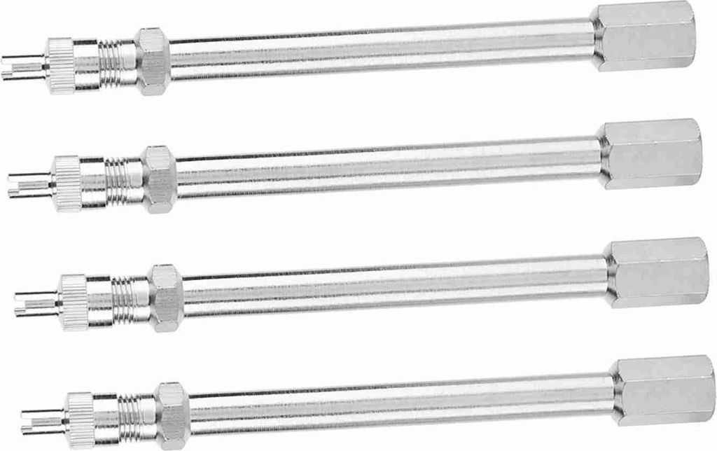 4Stk 100mm Chrom Reifenventilverlängerungsstange Radadapter Auto LKW Lkw