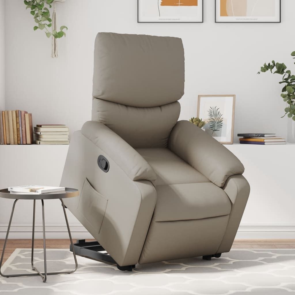 Relaxsessel mit Aufstehhilfe Cappuccino-Braun Kunstleder 3204892