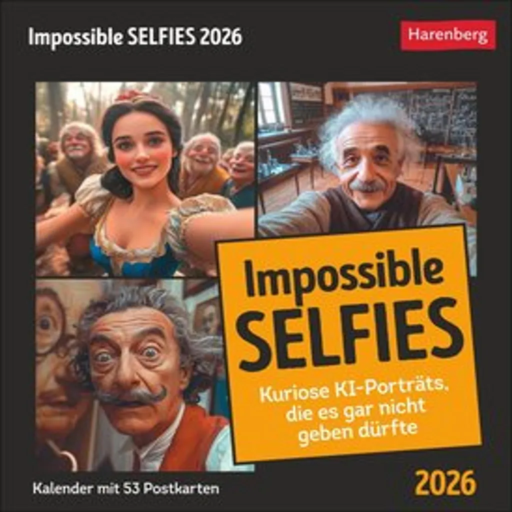Calendrier Bureau 2026 Décoratif : 12 Cartes Selfies IA à Collectionner
