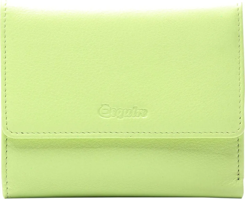 Esquire Pelle portafoglio Viktoria Flap Wallet Lime verde chiaro