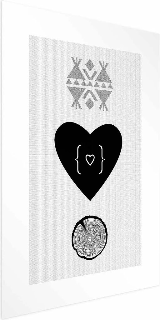 Posterpapier Poster - Heart and Stump 40x60 cm Text n-C-0202-ao-a