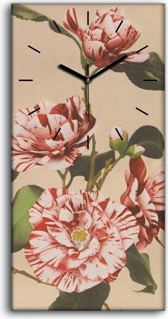 Wandbild Leinwand Bilder mit Uhr Geräuschlos 30x60 Gemälde Blumen Pflanzen Kunst - schwarze Hände